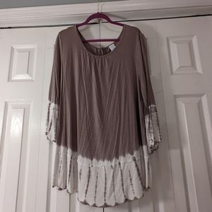 Taupe tye dye tunic XXL